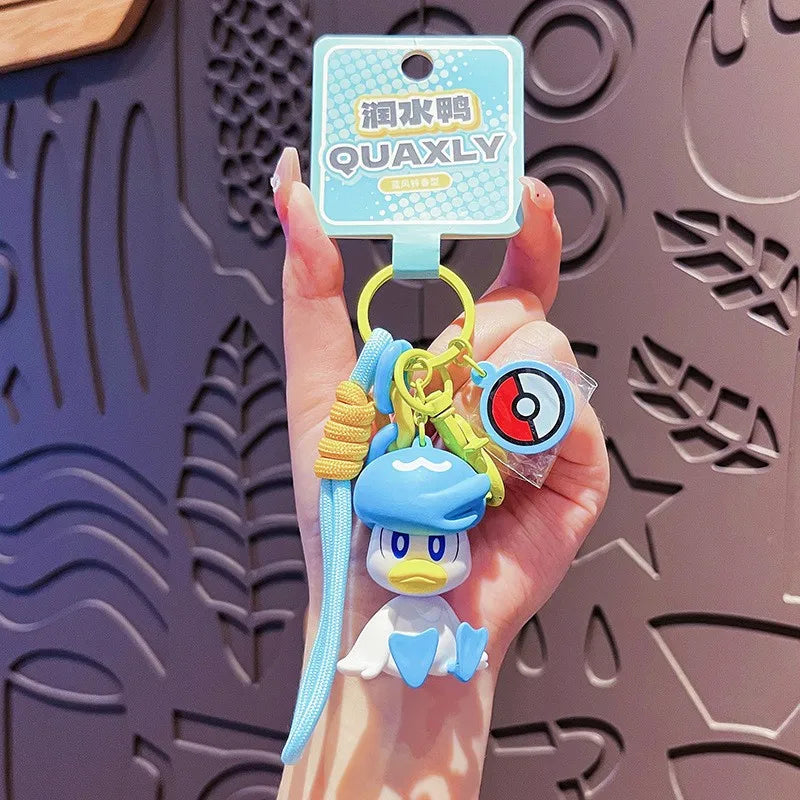 Poké Mon Aromatherapy Keychain Pikachu GENGAR SPRIGATITO SYLVEON FUECOCO QUAXLY Doll Handmade Pendant Children's Toy Gift