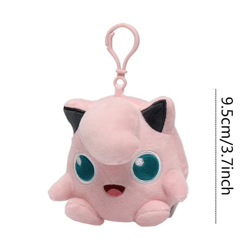 Anime Pokemon Kawaii Pikachu Keychain Eevee Mew Bulbasaur Charmander Snorlax Psyduck Stuffed Toy Cute Plush Keyring Doll Pendant