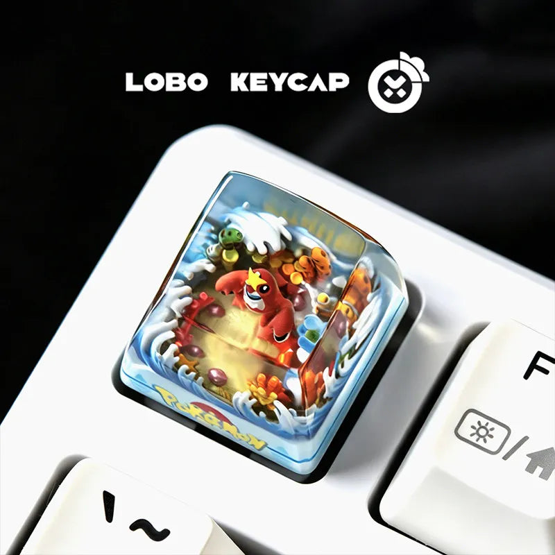 Pokemon Pikachu Transparent Esc Keycap Keyboard Accessories Anime Cute Resin Shrink Drip Glue handmade Keycaps Anime Fans Gift