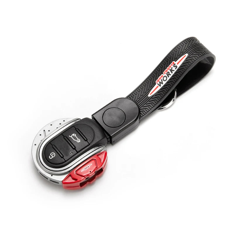 Smart Key Cover JCW Brake Disc Style Shape 3/4 Button Key Fob Case Shell with Keychain Ring Belt For MINI Cooper F55 F56 F57 F60