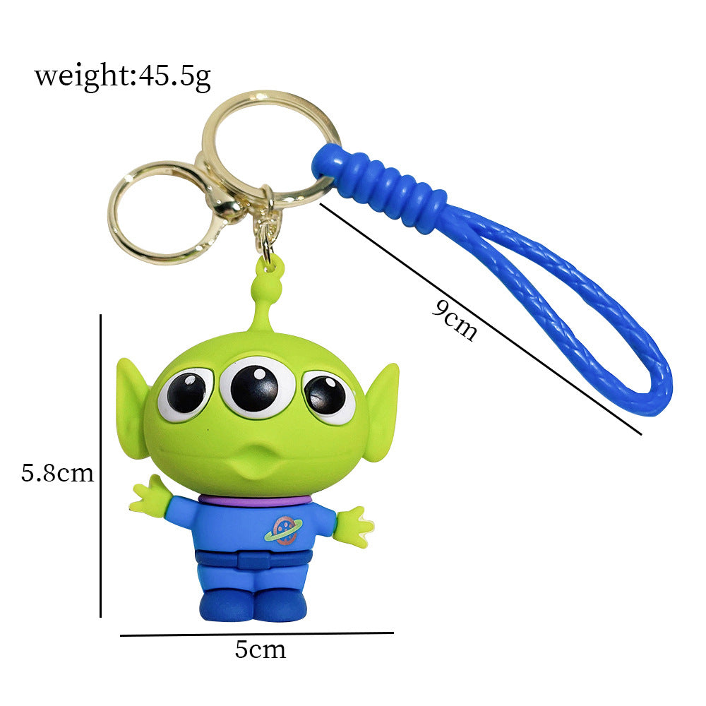Toy Story Three-Eyed Alien Cartoon Keychain – Cute Bag Charm, Car Pendant & Gift for Girls