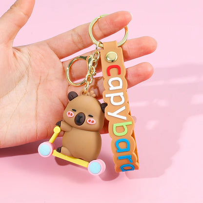 Cute Capybara Keychain Creative Cartoon Animal Pendant For Women Doll Keyring Ornament Car Key Accessories Holiday Gift Jewelry