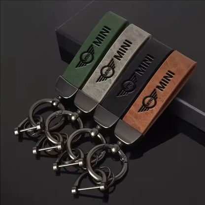 Car Hot Stamping Badge Keychain Zinc Alloy Keyring Accessories For MINI Cooper JCW WORKS R55 R56 F55 F56 R57 R58 R59 R60 R61