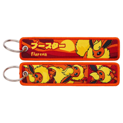 Pokémon Anime Elf Monsters Keychain for Cars Backpack Key Holders Embroidery Keyrings Key Tag Jet Tag Accessories Gifts