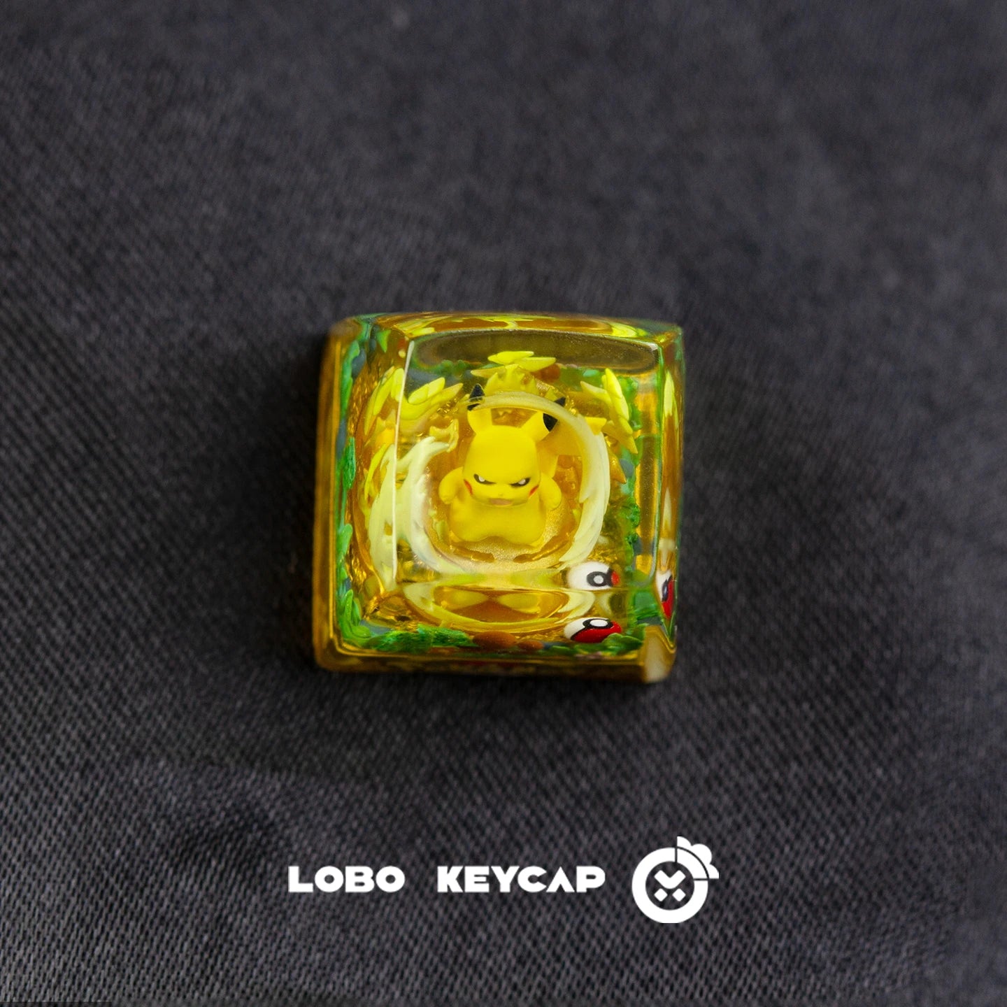 Pokemon Pikachu Transparent Esc Keycap Keyboard Accessories Anime Cute Resin Shrink Drip Glue handmade Keycaps Anime Fans Gift