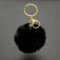 Fluffy Ball Pendant Keychain Artificial Fur Pompom Cute Candy Colors Keyring Charms Jewelry Key Chain Ring for Women Bag Gift