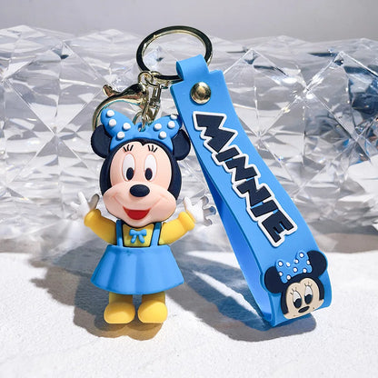 Mickey Minnie PVC Keychain Doll Action Figural Couple Car Key Chain Pendant Hanging Ornaments Wedding Gifts