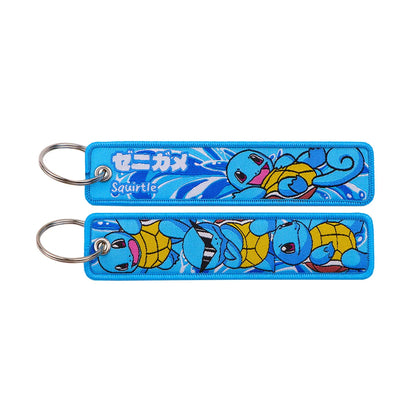 Pokémon Anime Elf Monsters Keychain for Cars Backpack Key Holders Embroidery Keyrings Key Tag Jet Tag Accessories Gifts