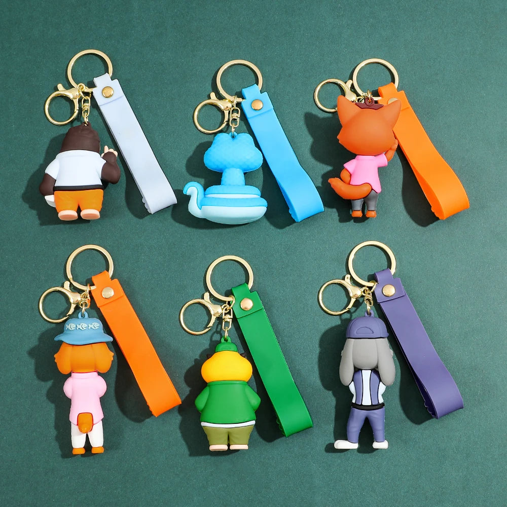 New Anime Zootopia 2 Figure Cute PVC Doll Car Key Ring Accessories Bag Pendant Charm Perfect Christmas Gift for Her