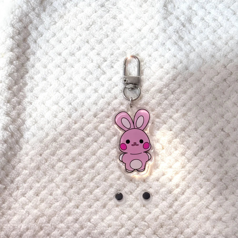 2pcs Kpop Ateez Aniteez Cartoon Character Plush Pendant with Acrylic Keychain Keyring San Bag Accessories Fans Gift Collection