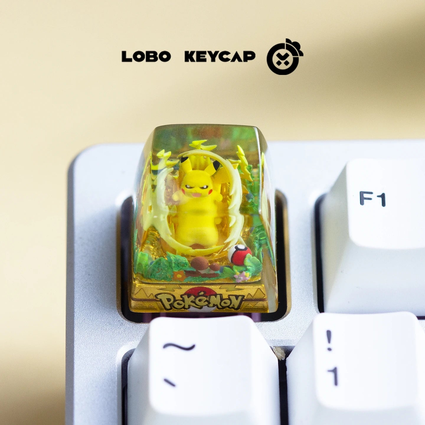 Pokemon Pikachu Transparent Esc Keycap Keyboard Accessories Anime Cute Resin Shrink Drip Glue handmade Keycaps Anime Fans Gift
