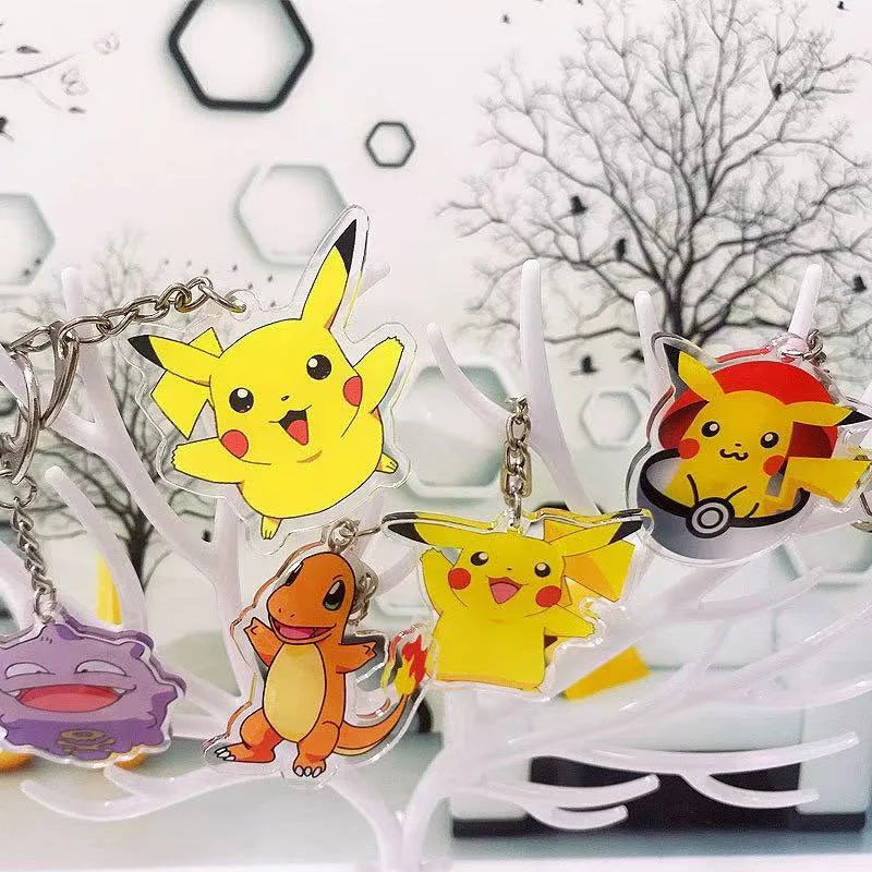 Pokemon Characters Pikachu Bulbasaur Acrylic Keychain Bag Charms Accessories Backpack Pendant Key Holder Friend Gifts