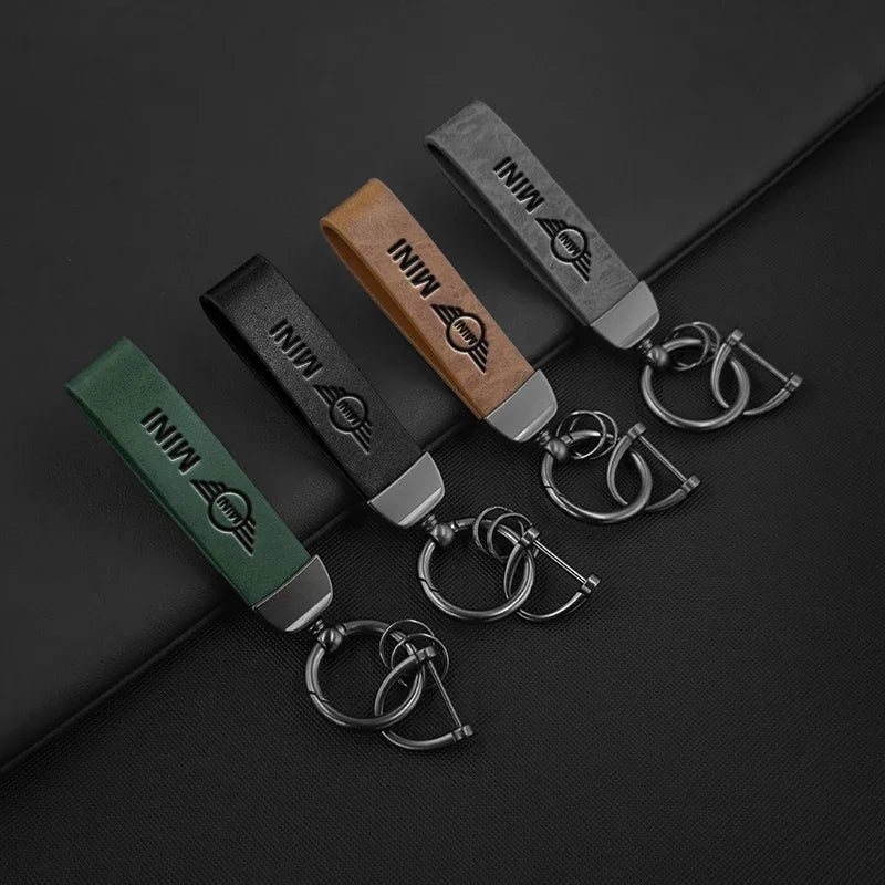 Car Hot Stamping Badge Keychain Zinc Alloy Keyring Accessories For MINI Cooper JCW WORKS R55 R56 F55 F56 R57 R58 R59 R60 R61