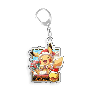 For Pokemon Elf Qikchu Snorlax Zeraora Eevee Charizard Gengar Acrylic Selfmade Cute Cartoon Anime Keychain Pendant Toy Gift 5cm
