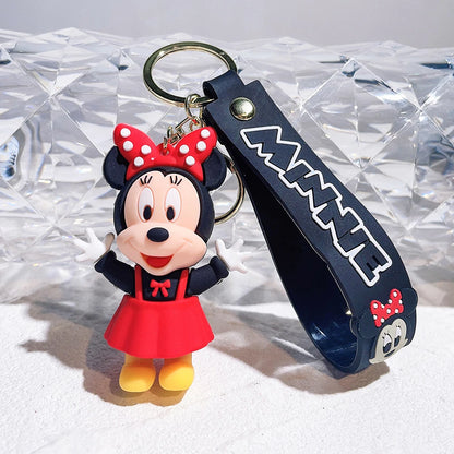 Mickey Minnie PVC Keychain Doll Action Figural Couple Car Key Chain Pendant Hanging Ornaments Wedding Gifts