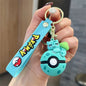 Cute Pokemon Pokeball Keychain Pikachu Eevee Charmander Bulbasaur Psyduck Squirtle 3D PVC Figure Key Ring Bag Pendant Anime Gift