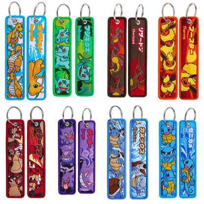 Pokémon Anime Elf Monsters Keychain for Cars Backpack Key Holders Embroidery Keyrings Key Tag Jet Tag Accessories Gifts