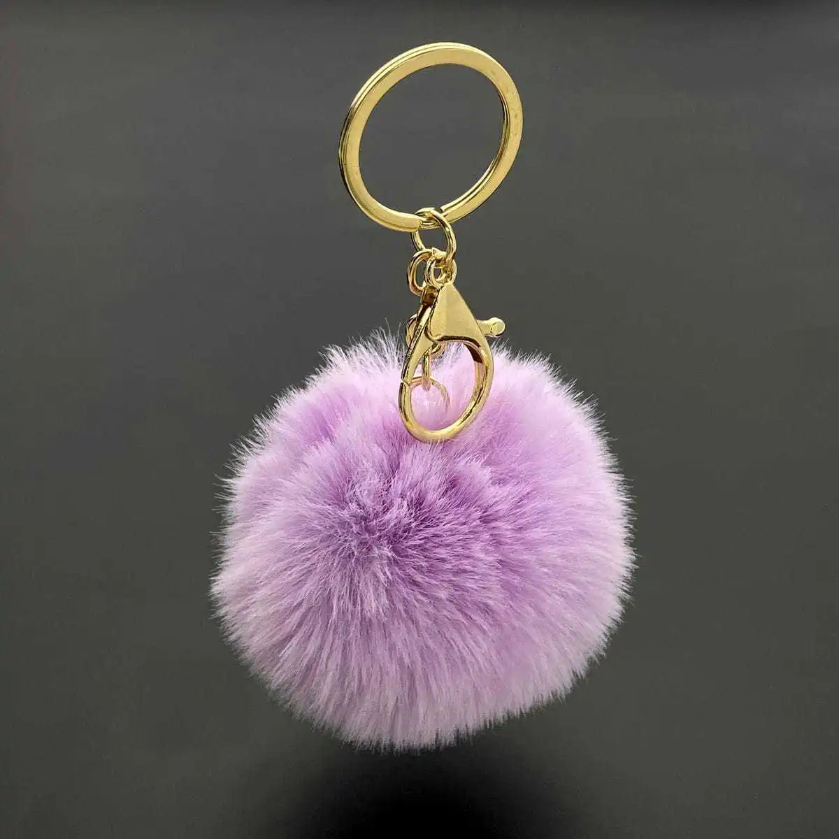 Fluffy Ball Pendant Keychain Artificial Fur Pompom Cute Candy Colors Keyring Charms Jewelry Key Chain Ring for Women Bag Gift