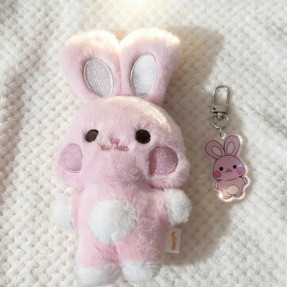 2pcs Kpop Ateez Aniteez Cartoon Character Plush Pendant with Acrylic Keychain Keyring San Bag Accessories Fans Gift Collection