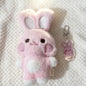 2pcs Kpop Ateez Aniteez Cartoon Character Plush Pendant with Acrylic Keychain Keyring San Bag Accessories Fans Gift Collection