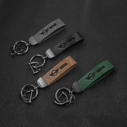 Car Hot Stamping Badge Keychain Zinc Alloy Keyring Accessories For MINI Cooper JCW WORKS R55 R56 F55 F56 R57 R58 R59 R60 R61
