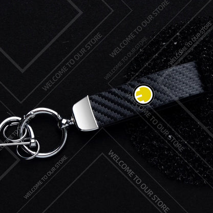 1PCS Car Keychain SE Plug S Logo For Mini Cooper S JCW R53 R55 F54 F55 F56 Widget Ornaments Metal Carbon Fiber Leather Key Chain