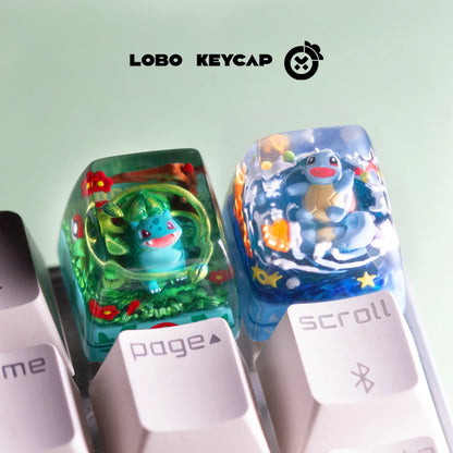 Pokemon Pikachu Transparent Esc Keycap Keyboard Accessories Anime Cute Resin Shrink Drip Glue handmade Keycaps Anime Fans Gift