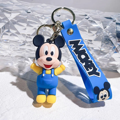 Mickey Minnie PVC Keychain Doll Action Figural Couple Car Key Chain Pendant Hanging Ornaments Wedding Gifts