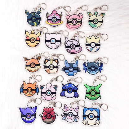 1/20PCS Pokémon Characters Pikachu Bulbasaur Acrylic Keychain Bag Charms Accessories Backpack Pendant Key Holder Friend Gifts