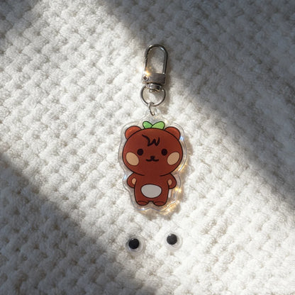 2pcs Kpop Ateez Aniteez Cartoon Character Plush Pendant with Acrylic Keychain Keyring San Bag Accessories Fans Gift Collection