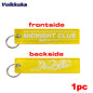 1Pc/2Pcs/3Pcs Set Sale Midnight Club Oni Mask Both Sides Embroidery Patterns Funny Tag Keychain Motorcycle Wholesale
