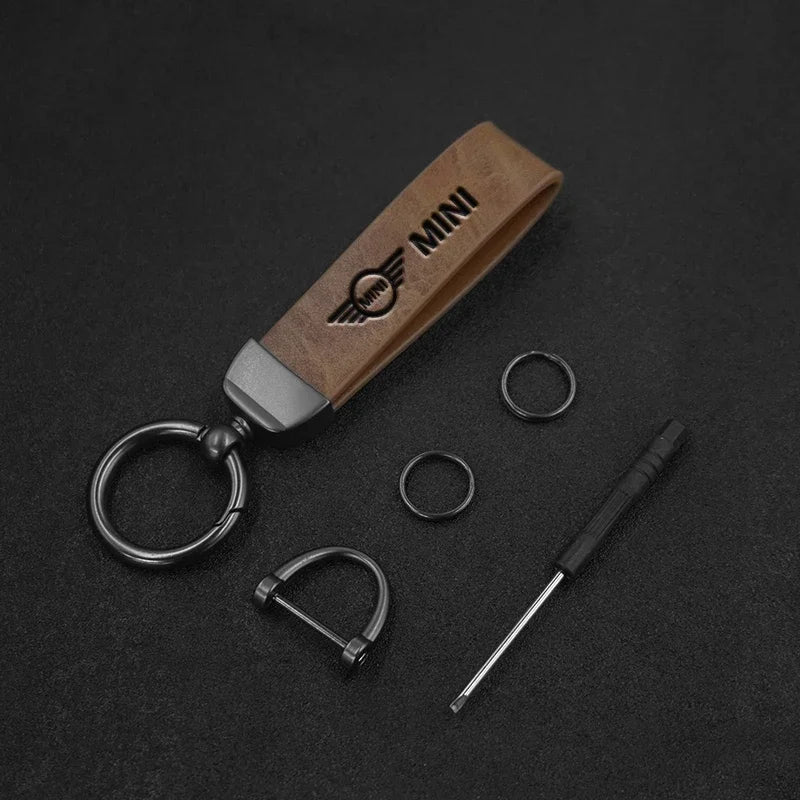 Car Hot Stamping Badge Keychain Zinc Alloy Keyring Accessories For MINI Cooper JCW WORKS R55 R56 F55 F56 R57 R58 R59 R60 R61