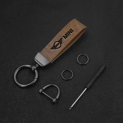 Car Hot Stamping Badge Keychain Zinc Alloy Keyring Accessories For MINI Cooper JCW WORKS R55 R56 F55 F56 R57 R58 R59 R60 R61