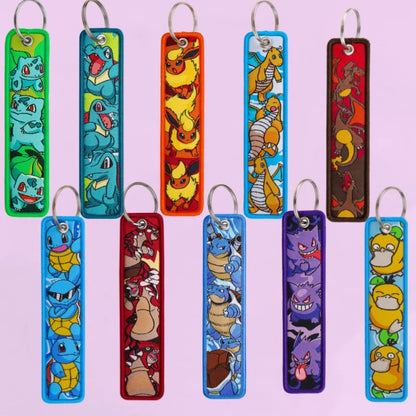 Pokémon Anime Elf Monsters Keychain for Cars Backpack Key Holders Embroidery Keyrings Key Tag Jet Tag Accessories Gifts