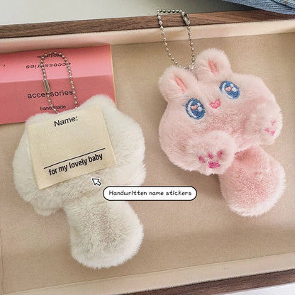 Fluffy Plush Cat Doll Keychain Cute Backpack Bag Pendant Gift For Children Girlfriend
