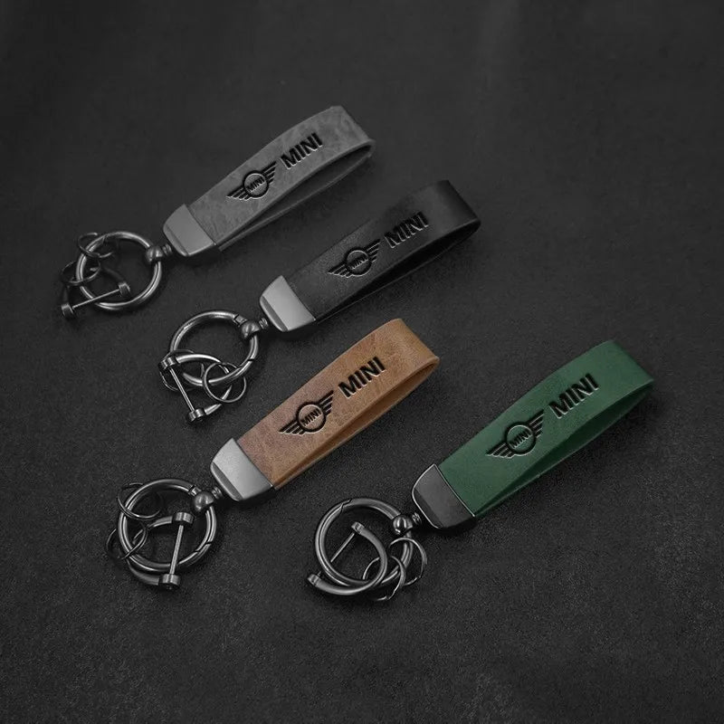 Car Hot Stamping Badge Keychain Zinc Alloy Keyring Accessories For MINI Cooper JCW WORKS R55 R56 F55 F56 R57 R58 R59 R60 R61