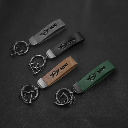 Car Hot Stamping Badge Keychain Zinc Alloy Keyring Accessories For MINI Cooper JCW WORKS R55 R56 F55 F56 R57 R58 R59 R60 R61