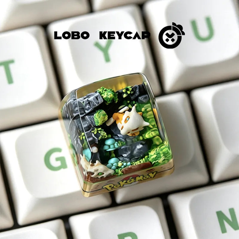 Pokemon Pikachu Transparent Esc Keycap Keyboard Accessories Anime Cute Resin Shrink Drip Glue handmade Keycaps Anime Fans Gift