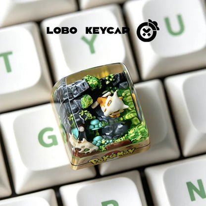 Pokemon Pikachu Transparent Esc Keycap Keyboard Accessories Anime Cute Resin Shrink Drip Glue handmade Keycaps Anime Fans Gift