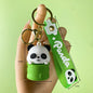 Cute Hold Bamboo Panda Keychain Silicone Giant Panda Schoolbag Doll Pendant Car Keyring Accessories Ornaments Small Gift