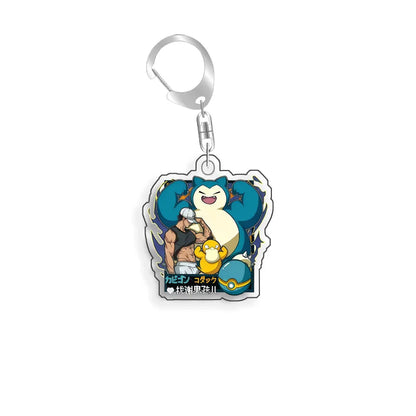 For Pokemon Elf Qikchu Snorlax Zeraora Eevee Charizard Gengar Acrylic Selfmade Cute Cartoon Anime Keychain Pendant Toy Gift 5cm