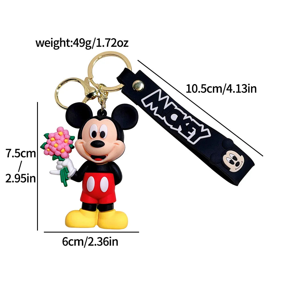Mickey Minnie PVC Keychain Doll Action Figural Couple Car Key Chain Pendant Hanging Ornaments Wedding Gifts