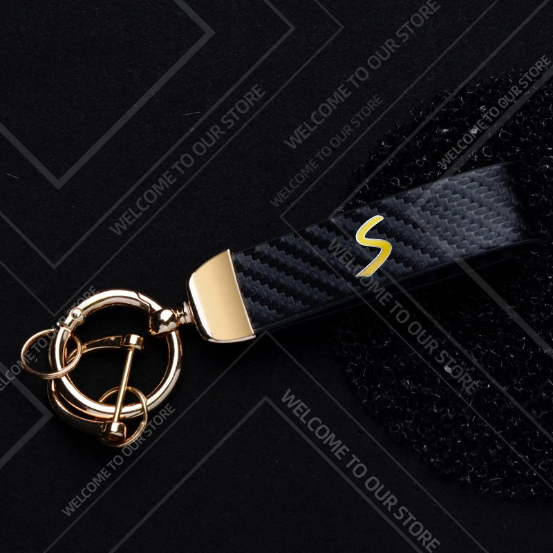 1PCS Car Keychain SE Plug S Logo For Mini Cooper S JCW R53 R55 F54 F55 F56 Widget Ornaments Metal Carbon Fiber Leather Key Chain