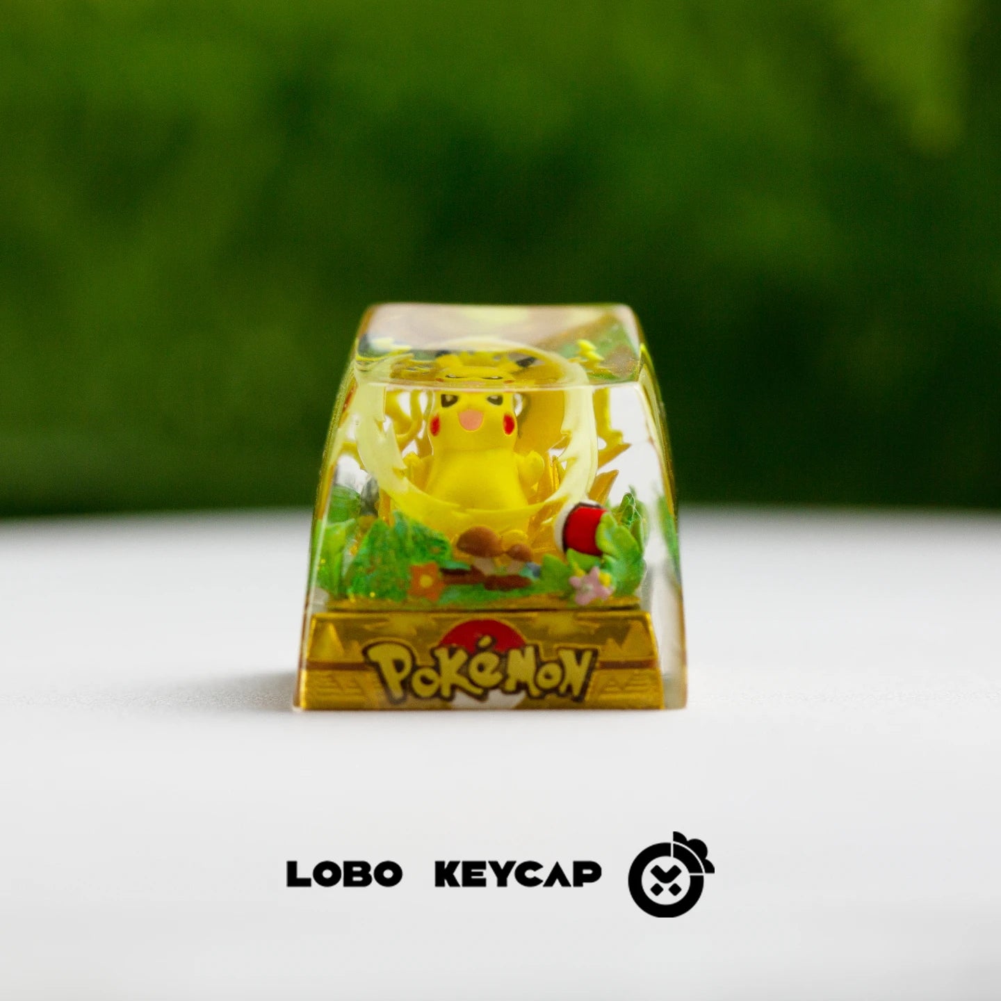 Pokemon Pikachu Transparent Esc Keycap Keyboard Accessories Anime Cute Resin Shrink Drip Glue handmade Keycaps Anime Fans Gift