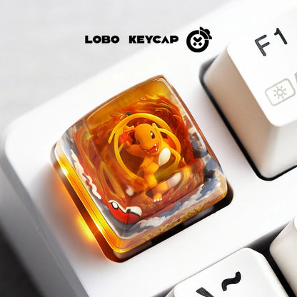 Pokemon Pikachu Transparent Esc Keycap Keyboard Accessories Anime Cute Resin Shrink Drip Glue handmade Keycaps Anime Fans Gift