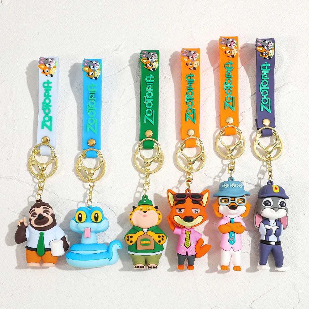 New Anime Zootopia 2 Figure Cute PVC Doll Car Key Ring Accessories Bag Pendant Charm Perfect Christmas Gift for Her