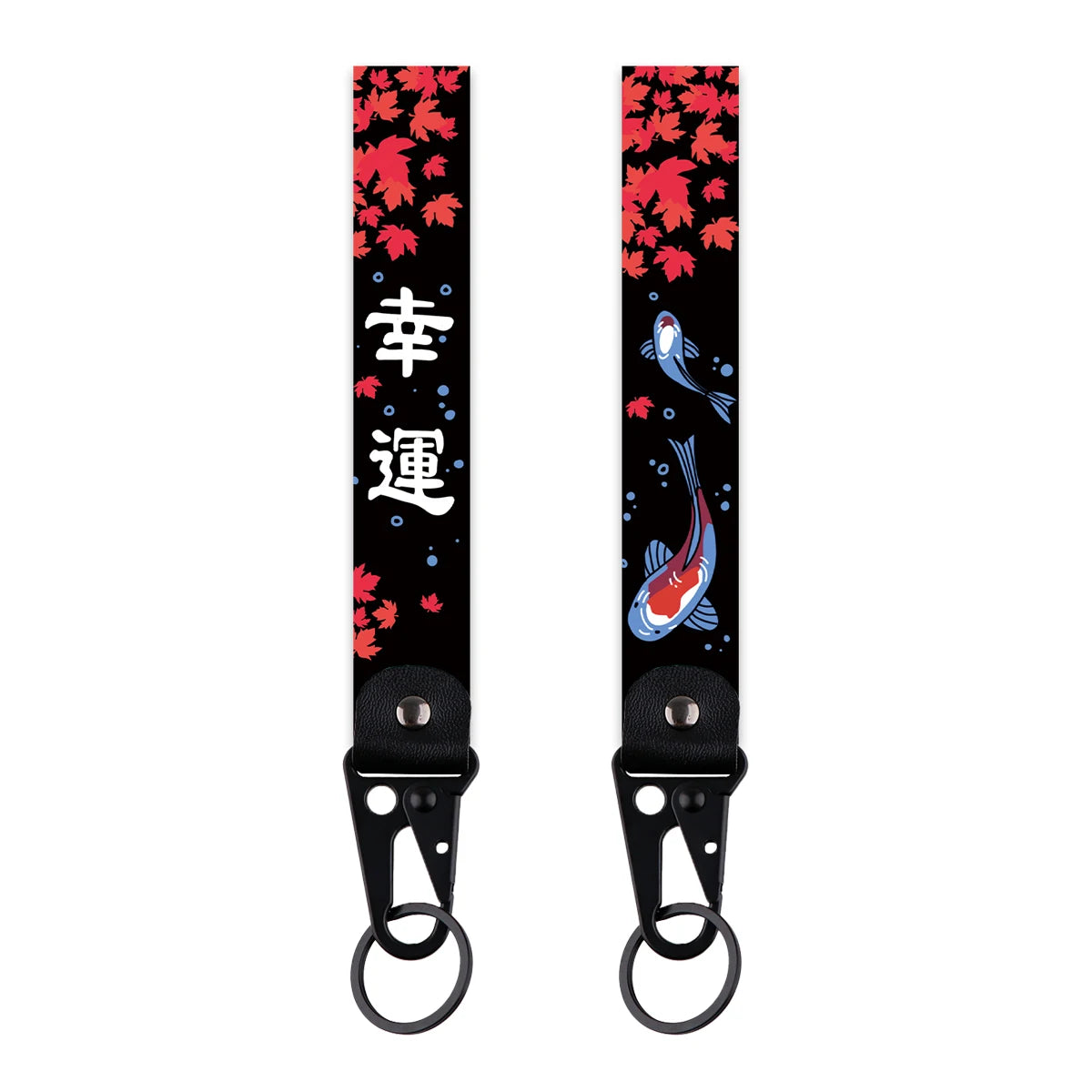 Koi Fish Wrist Keychain Good Luck Short Lanyard Key Ring Holder Multifunctional Wristband for Car Fashion Accessory for Women
