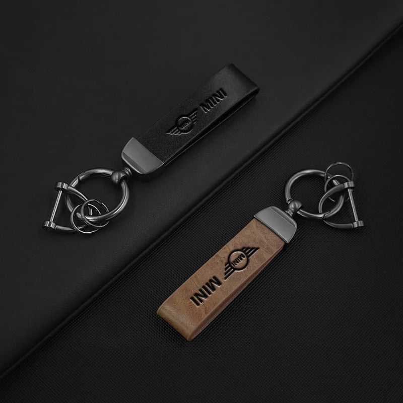 Car Hot Stamping Badge Keychain Zinc Alloy Keyring Accessories For MINI Cooper JCW WORKS R55 R56 F55 F56 R57 R58 R59 R60 R61