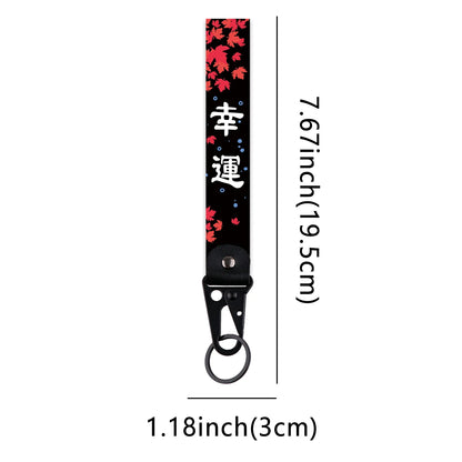 Koi Fish Wrist Keychain Good Luck Short Lanyard Key Ring Holder Multifunctional Wristband for Car Fashion Accessory for Women