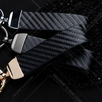 1PCS Car Keychain New JCW Logo For Mini Cooper S F54 F55 F56 F57 R58 R59 Widget Ornaments Metal Carbon Fiber Leather Key Chain